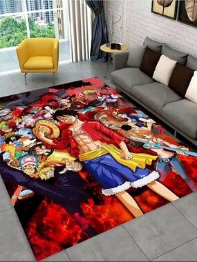 (80 x 120cm)Zoro One P-Piece Cartoon Anime Carpet Rug for Playroom Bedroom